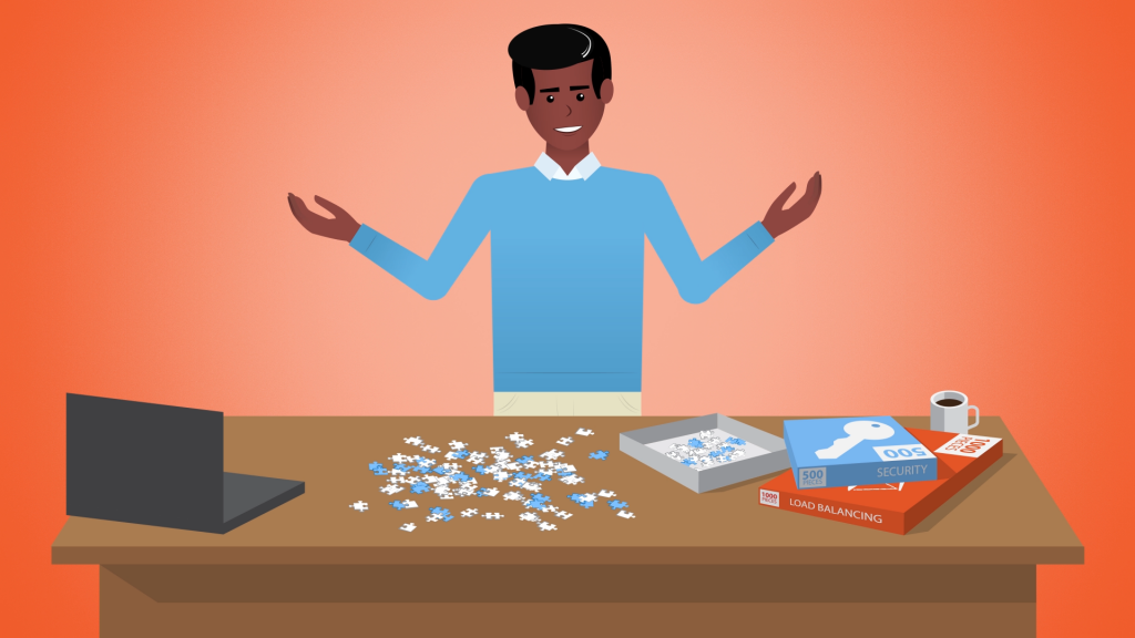 The IT Architect uses a puzzle as a metaphor for the cloud market. From a video marketing campaign for IBM Cloud Brokerage Services that I art directed at Superlux.