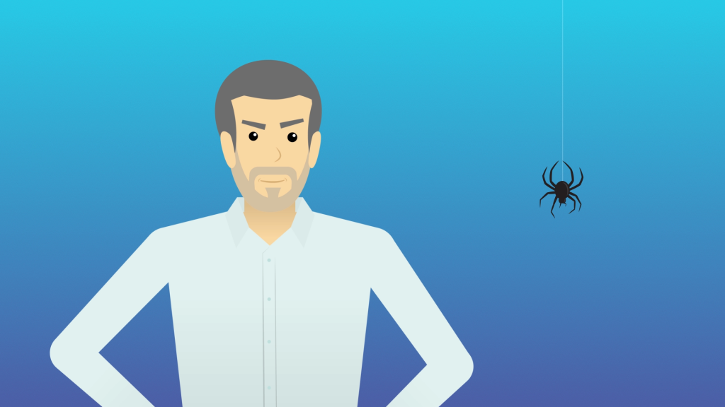 The CFO proves he is not afraid of spiders. From a video marketing campaign for IBM Cloud Brokerage Services that I art directed at Superlux.