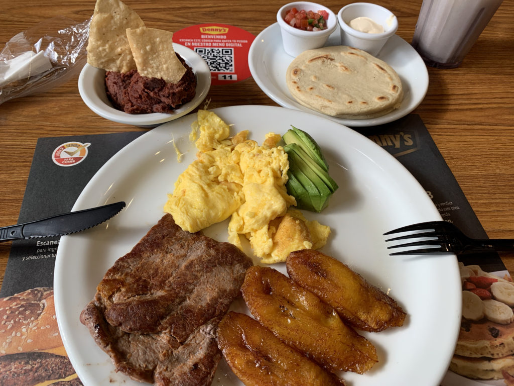 Photo of Steak, Eggs, Refried Beans, Avodaco, Pupusas