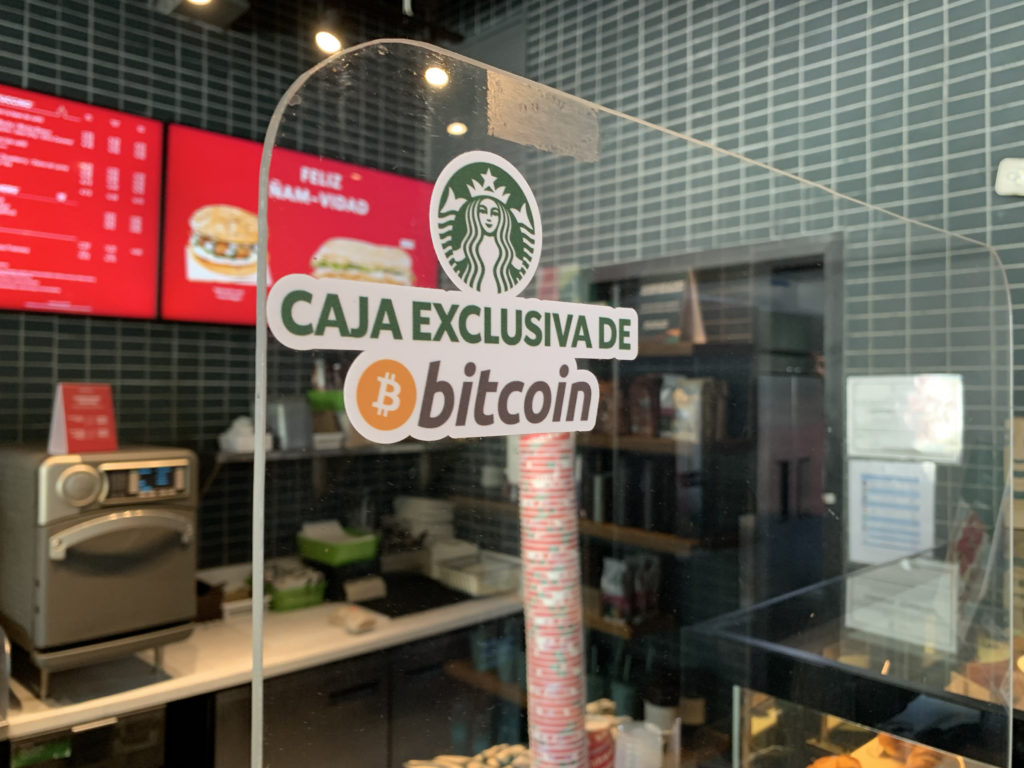 Bitcoin point of sale terminal at Starbucks